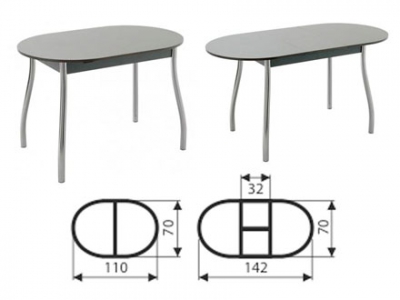 Стол Дакар-1 1420х700 (ноги хром №1)